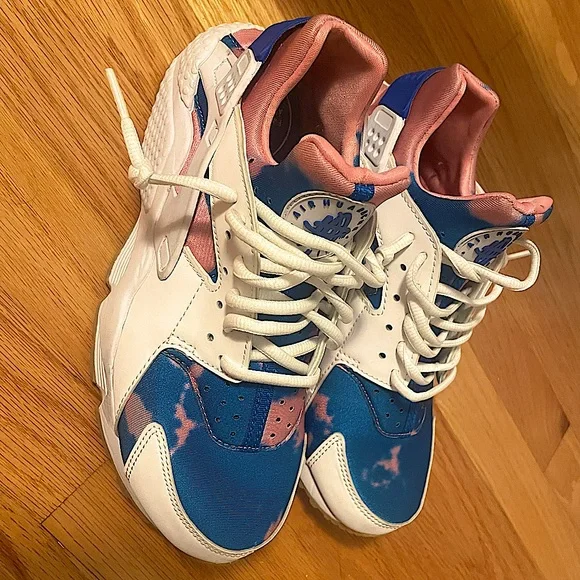 Shoes Nike Air Huarache Run Print Tie Dye White Blue Nebulablue